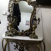 کنسول و آینه برنزی آنتیک و سنگین