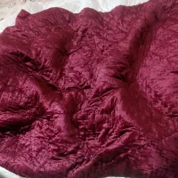 لحاف مخمل قدیمی زرشکی