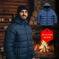 کاپشن مردانه سفید مشکی سرمه ای