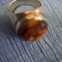 انگشتر قدیمی دست دونقره نگین باباقوری وعقیق|جواهرات|جیرفت, |دیوار