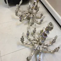 یک جفت لوستر ۸ شاخه ایتالیایی آنتیک بسیار زیبا