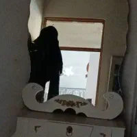 آینه شمعدان سفید طلایی