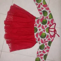 یک دست پیراهن یلدایی به همراه شنل نو