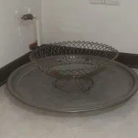 دیس میوه ۴۴ با سینی مسی قدیمی ۶۷|کلکسیون اشیاء عتیقه|تهران, فردوسی|دیوار