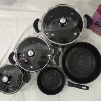 سرویس قابلمه و تابه ۸ تکه آلومینیمی|ظروف پختوپز|دورود, |دیوار