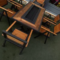 ست اتشدان /صندلی چوب ترموود