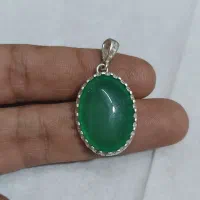 پلاک نقره عقیق سبز