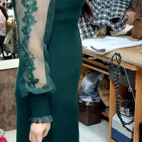لباس  مجلسی جنس کرپ باربی درجه یک رنگ کله غازی