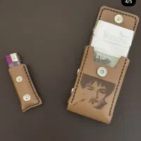 کیف  سیگار و فندک چرمی دستدوز