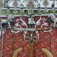 علم ۷ تیغه چوب بلند پشت منبری. فول لوازم