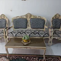 مبل استیل 9نفره چوب راش اصل|مبلمان خانگی و میز عسلی|ماهدشت, |دیوار