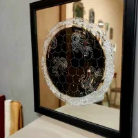 آینه آنتیک، با طرح پارچه مخمل زیبا|آینه|تهران, الهیه|دیوار