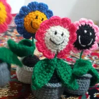 گلهای تزئینی دست بافت|گل مصنوعی|گنبد کاووس, |دیوار