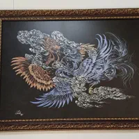 نقاشی نگارگری روی مخمل|تابلو، نقاشی، عکس|اصفهان, ملاصدرا|دیوار