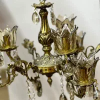 لوستر ۶شاخه و آویز دیواری  برنز