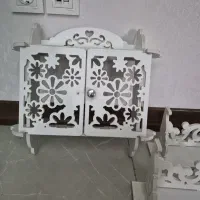۵ عدد شلف دیواری و شلف مسواک و گلدان
