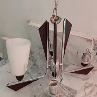 دو عدد لوستر نو ، جنس چوبی و فلزی ،