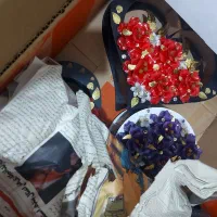 ست سه‌تایی دکوری چوبی کریستالی