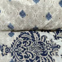 پارچه ملافه ست رنگ سرمه ای وکرم|رختخواب، بالش، پتو|اردبیل, |دیوار