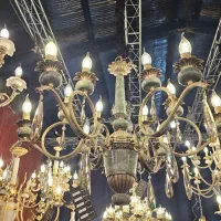 لوستر برنز با تلفیق سنگ طبیعی سبز