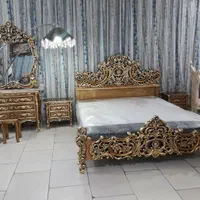 سرویس خواب چوبی تمام چوب دونفره سه گل ماهیچه|تخت و سرویس خواب|تهران, یافت آباد جنوبی|دیوار