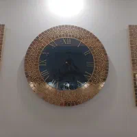 ساعت دیواری دکوراتیو طلایی با دو پنل