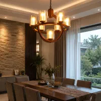 لوستر چوبی مدل رویال