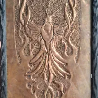مس کاری دستی ارزشمند طرح ققنوس