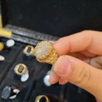 انگشتر مردانه نگین دار فول مشابه طلا