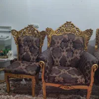 مبل سلطنتی در حد نو با بهترین کیفیت چوب و پارچه|مبلمان خانگی و میز عسلی|بهبهان, |دیوار