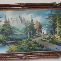 تابلو نقاشی با قاب چوب اصل