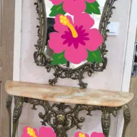 آینه کنسول برنز خالص طراحی سیاه قلم