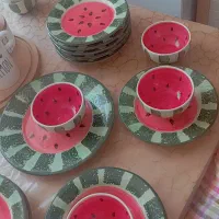 6عدد پیاله سالم 6عدد بشقاب 6عددمیوه خوری 3عددخورشت