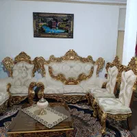 مبل سلطنتی ۹ نفره بسیار تمیز+ناهارخوری ست