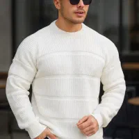 پلیور بافت مردانه یقه گرد مدل arman- سفید|لباس|رشت, پل تالشان|دیوار