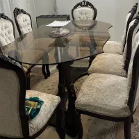 مبلمان چوب   پزیرایی و نهار خوری و ویترین ست