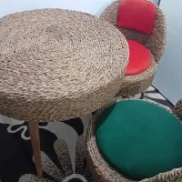 ست میزوصندلی حصیری