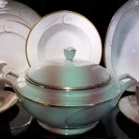 ظروف چینی نوری تاکه اصل، 12 نفره، لب طلایی کد9316|ظروف سرو و پذیرایی|تهران, بازار|دیوار
