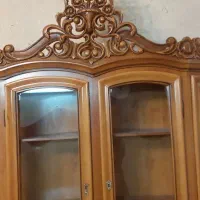 بوفه قدیمی چوب راش|بوفه، ویترین، کنسول|تهران, نیروی دریایی|دیوار