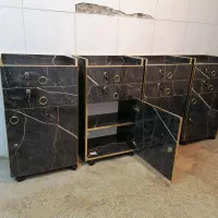 ترولی مشکی گرانیتی براق و سفید مستقیم از کارگاه