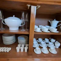 ظروف سرویس چینی خارجی غذاخوری ۱۸ نفره تکمیل و نو