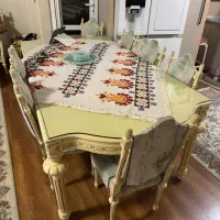 مبل نه نفره و میز نهار خوری|مبلمان خانگی و میز عسلی|رشت, چمارسرا|دیوار