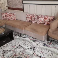 مبل ال ۹ نفره|مبلمان خانگی و میز عسلی|صحنه, |دیوار