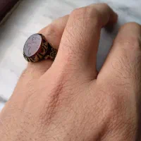 انگشتر عقیق با حکاکی حسبی الله