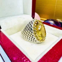 انگشتر فوق کلکسیونی گوهرسنگ سیترین کوارتز جواهری|بدلیجات|تبریز, |دیوار