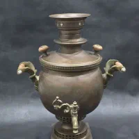 سماور توپی روسی آنتیک سفارشی صاحبه دار