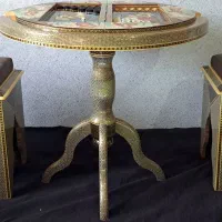 تخته نرد و صفحه شطرنج خاتم (گرد) میز و صندلی|کلکسیون و سرگرمی|تهران, تهرانسر غربی|دیوار