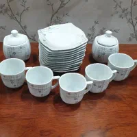 ست اکبند ۱۲ نفره چای خوری توس چینی همراه ۲قندان
