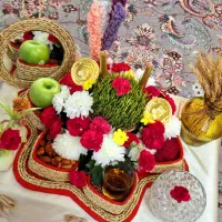 هفت سین حصیری و آیینه ست حصیری