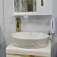 روشویی کابینتی فول ست سفید طلا